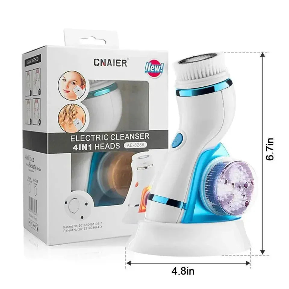 Cnaier Face Cleaning Brush 4-in-1 with Interchangeable Heads