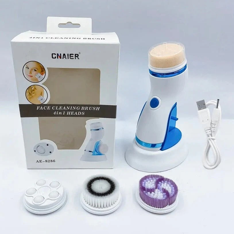 Cnaier Face Cleaning Brush 4-in-1 with Interchangeable Heads