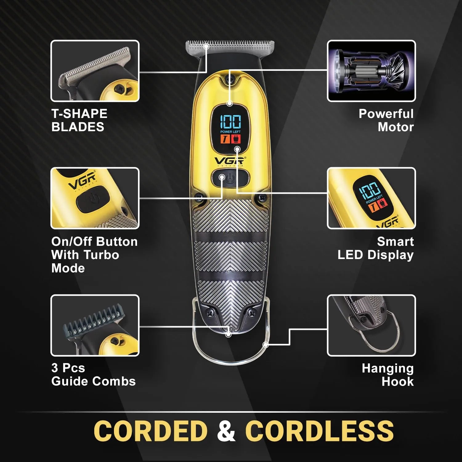 VGR Hair Trimmer V-981 – Rechargeable Beard & Hair Trimmer