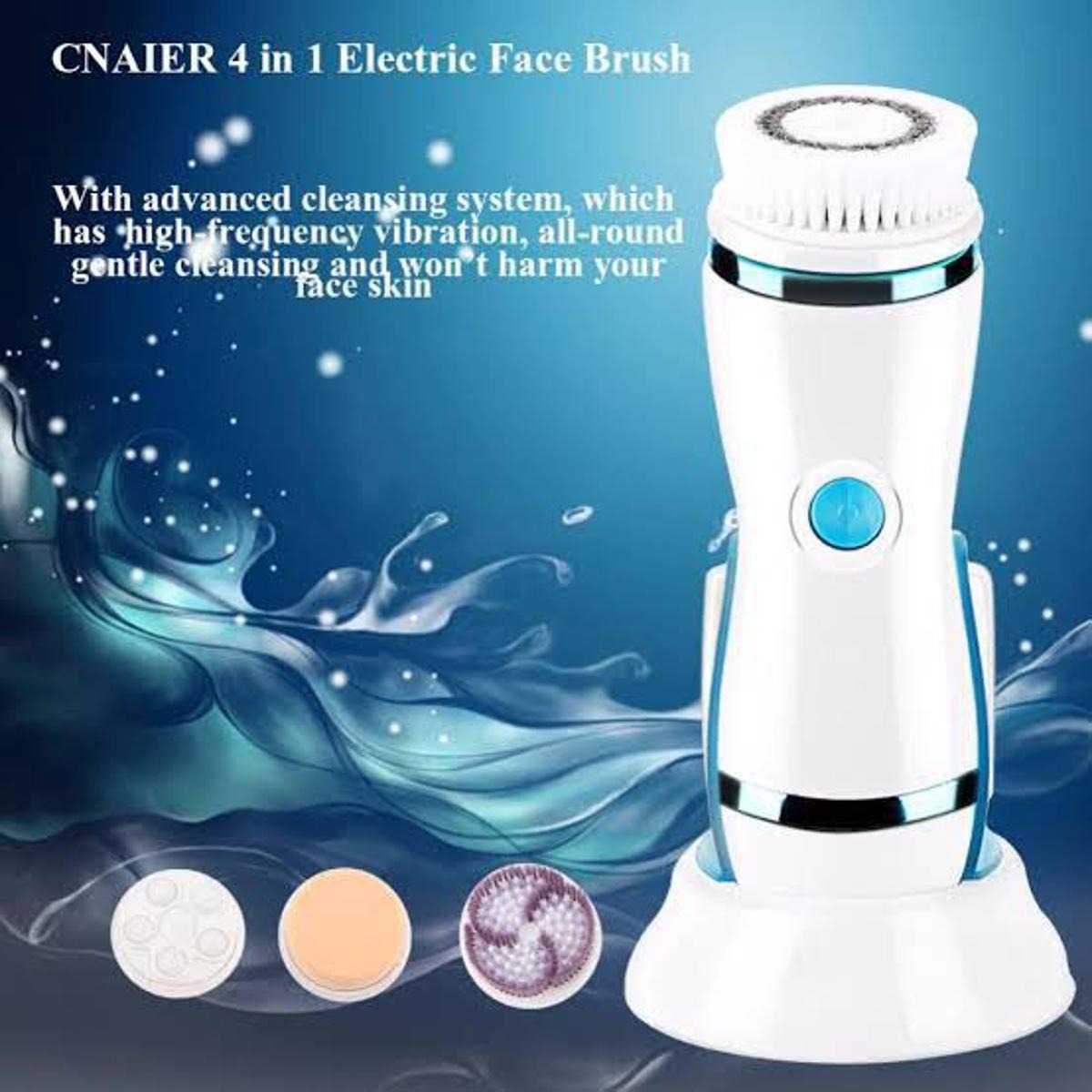 Cnaier Face Cleaning Brush 4-in-1 with Interchangeable Heads