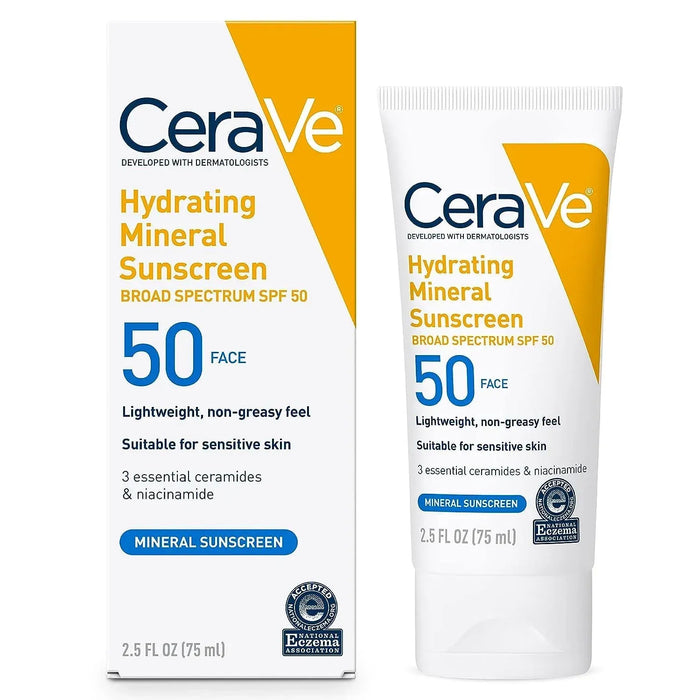 CeraVe Hydrating Mineral Sunscreen SPF 50 Face Lotion 75ml