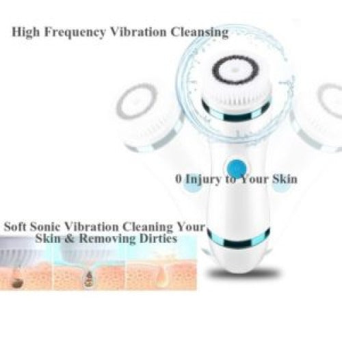 Cnaier Face Cleaning Brush 4-in-1 with Interchangeable Heads