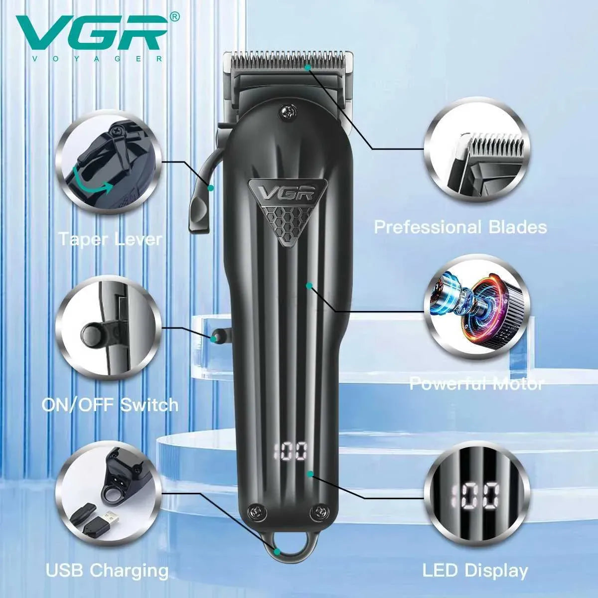 VGR Hair Trimmer V-982 – Rechargeable Precision Trimmer