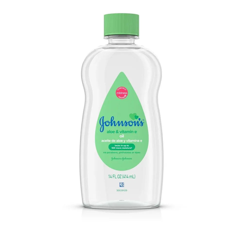Johnsons Usa Baby Oil 414ml Aloe Vera &amp; Vit E