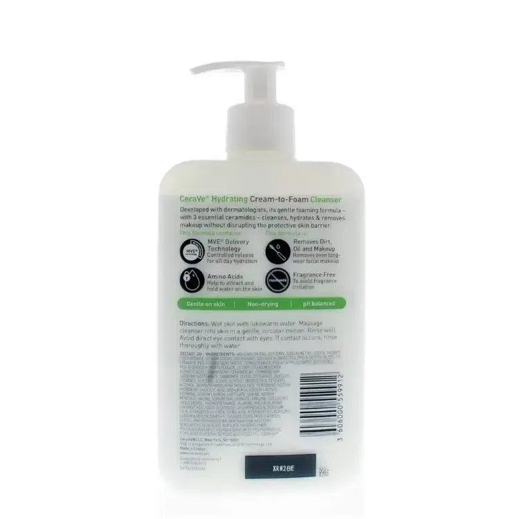 Cerave Hydrating Cream To Foam Cleanser 473ml