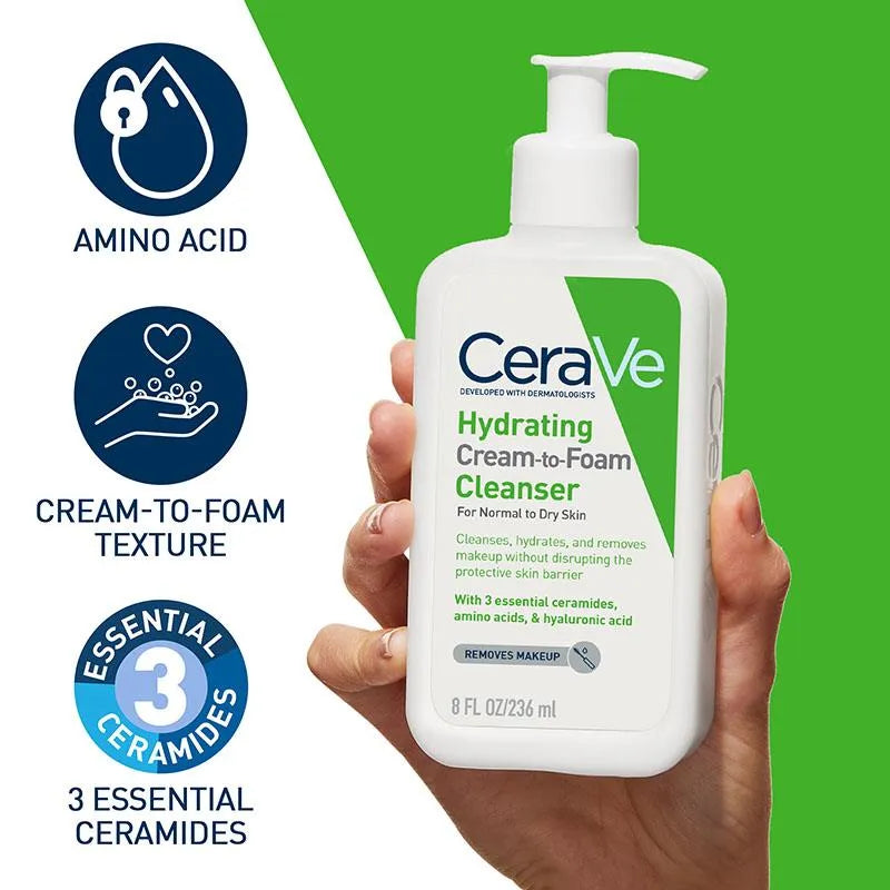 Cerave Hydrating Cream To Foam Cleanser 473ml