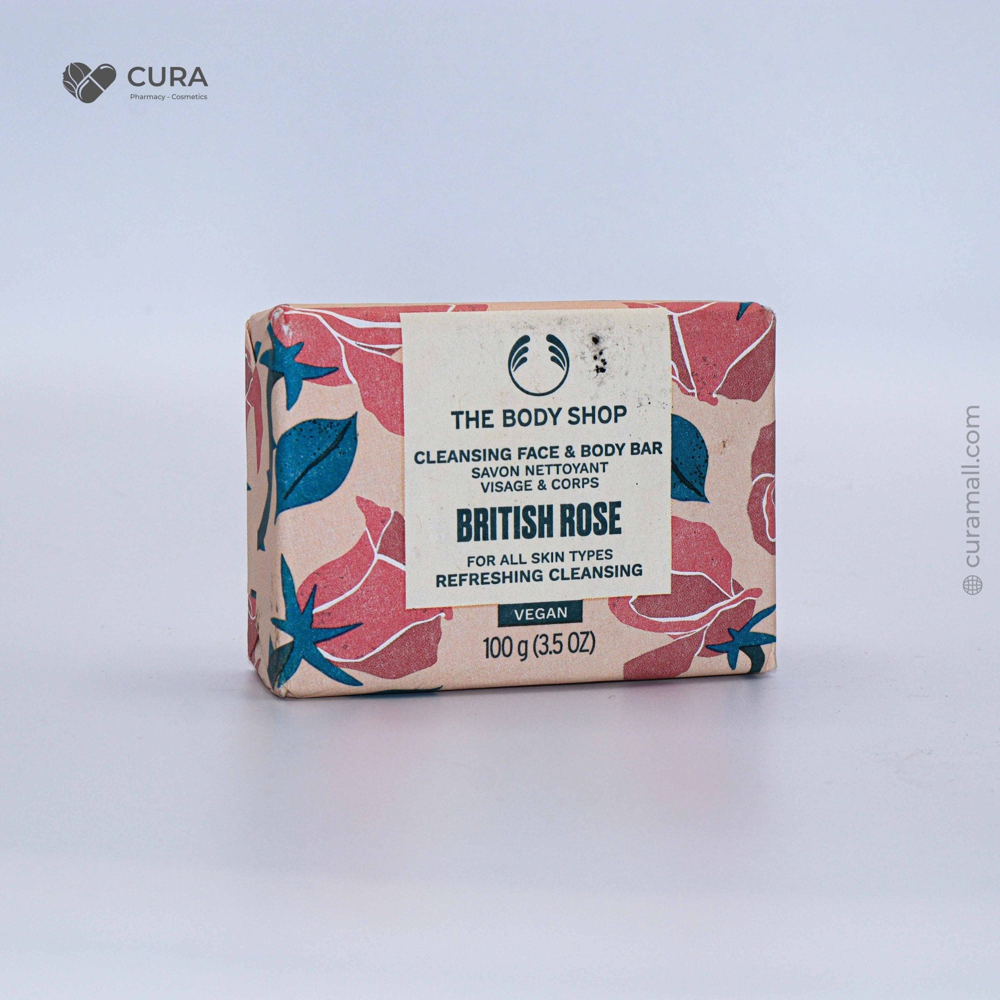 The Body Shop Cleansing Face And Body Bar British Rose 100g