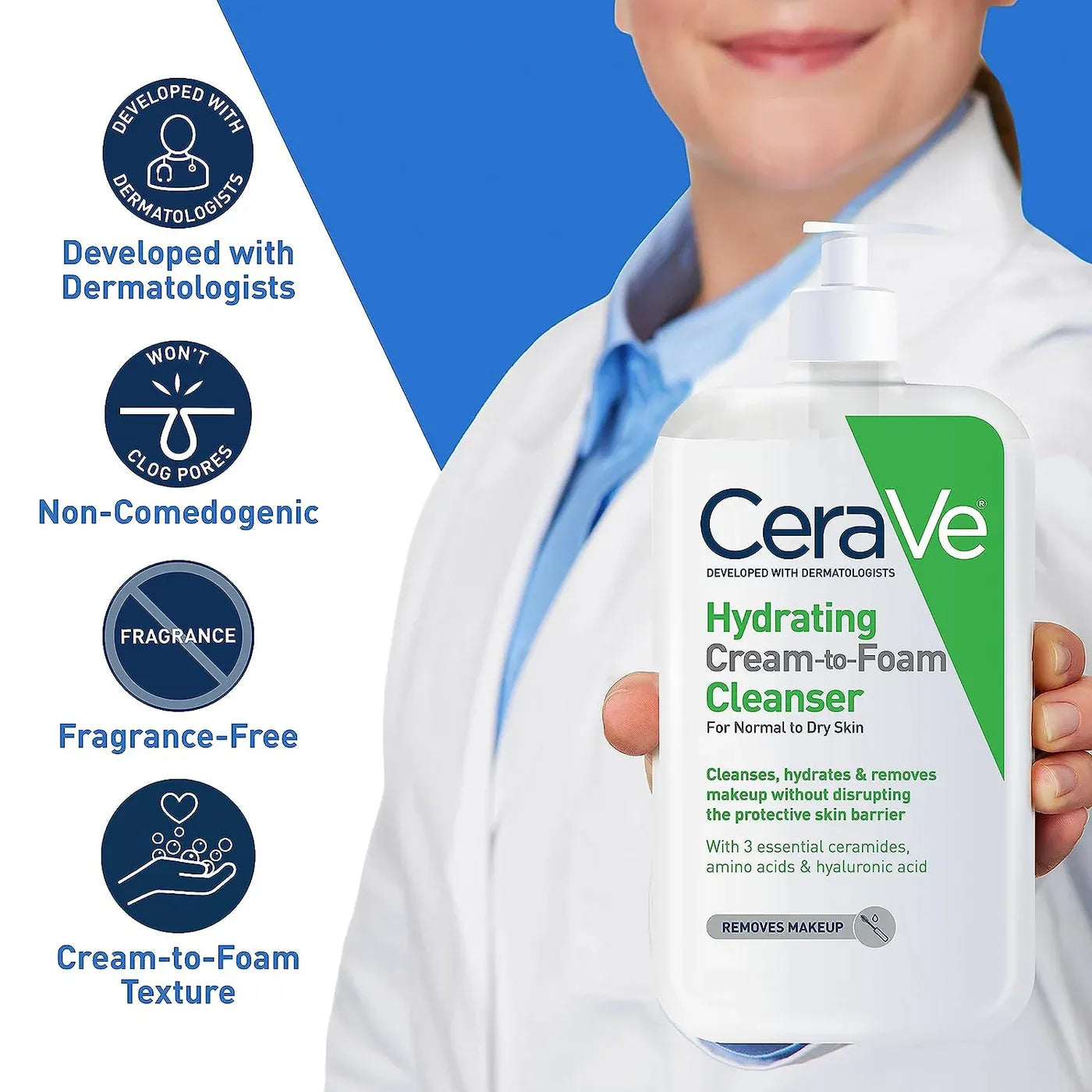 Cerave Hydrating Cream To Foam Cleanser 355ml