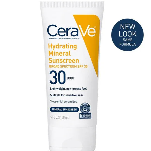 CeraVe Hydrating Mineral Sunscreen SPF 30 Body Lotion 150ml